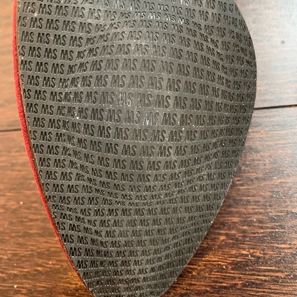 Burgundy Stuart Weitzman Suede Low Block Heels - Picture 6 of 6